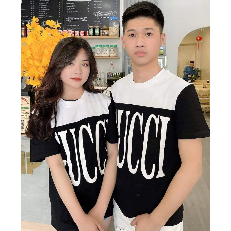 Áo thun Gucci phối màu nam nữ cao cấp, chất liệu cotton siêu mát hot trend hè 2023