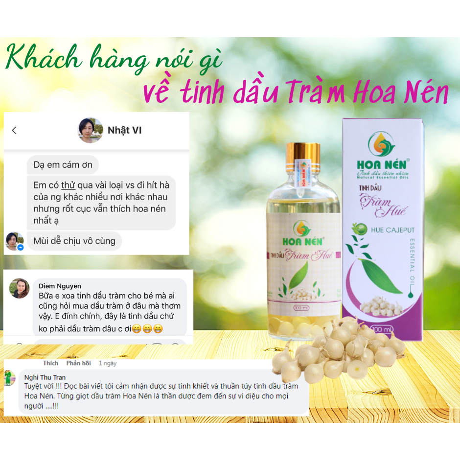 Tinh dầu Tràm Huế Ngâm Củ Nén Hoa Nén - Chuẩn VietGAP - Chăm sóc mẹ và bé - 50ml