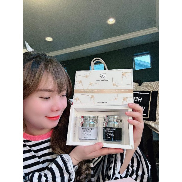 Bộ đôi kem tổ yến đêm Múi Xù Gogerous giúp dưỡng trắng da chuyên sâu, giảm thâm nám hộp lớn