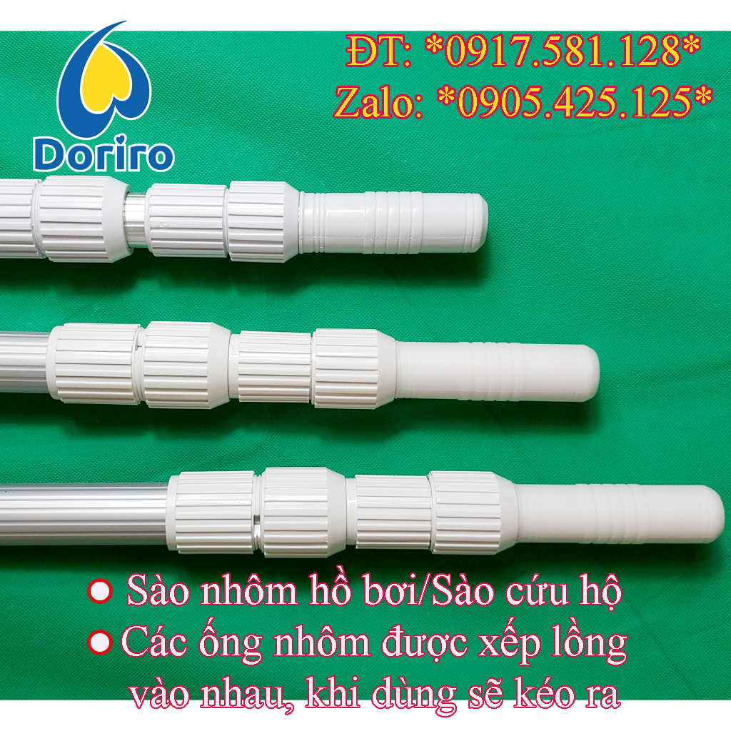 Sào nhôm hồ bơi dài 6 mét = 3 đoạn x 2 mét/Sào nhôm bể bơi/Sào gắn dụng cụ vệ sinh bể bơi/Sào cứu hộ