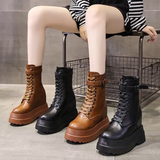 Giày độn đế nữ cao 11cm Andu Store, bốt độn đế nữ QC cao cấp