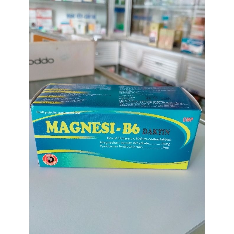 MAGNESI B6 DAKTIN HỘP 50 VIÊN HỖ TRỢ THẦN KINH DÙNG CHO NGƯỜI MỆT MỎI, LO LẮNG, KÉM HẤP THU MAGNESI