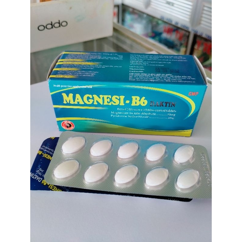 MAGNESI B6 DAKTIN HỘP 50 VIÊN HỖ TRỢ THẦN KINH DÙNG CHO NGƯỜI MỆT MỎI, LO LẮNG, KÉM HẤP THU MAGNESI
