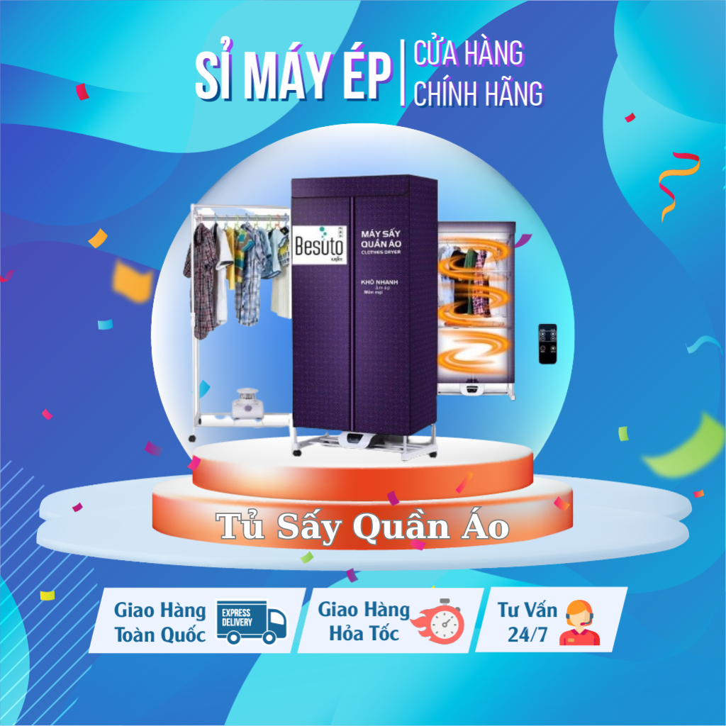 Tủ Sấy Quần Áo Besuto Thái Lan Tia UV .BH-12 Tháng, Điều Khiển Từ Xa Khung 2 Tầng - Sỉ Gia Dụng
