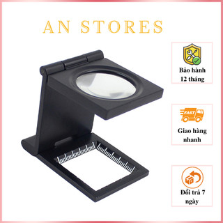 Kính lúp mini để bàn 10x tích hợp thước đo, có đèn led trợ sáng