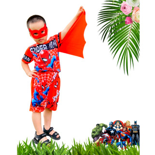 (B1,12kg-27kg) TẶNG mặt nạ kèm tà bay,quần áo siêu nhân nhện có cánh bay cho bé trai 1 tuổi đến 8 tuổi,quần áo siêu nhân