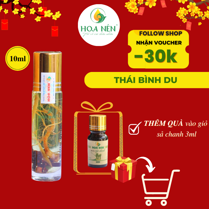 Tinh dầu thảo dược Thái Bình Du Hoa Nén - Thư giãn, giảm stress, tốt cho sức khỏe - 10ml