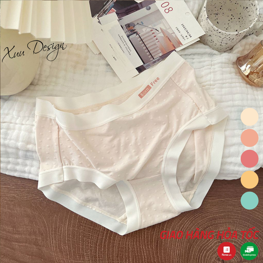 Set 3 Quần lót nữ chất liệu cotton lạnh cao cấp cạp chữ BORN phối viền mềm mịn thoáng mát XUU - SQ06