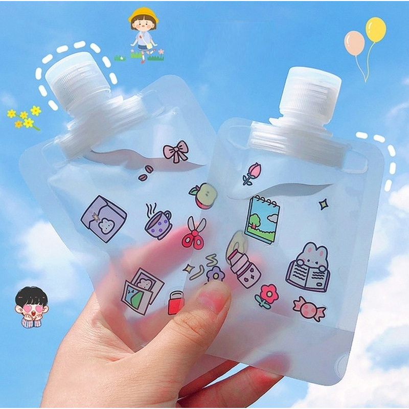 Túi Chiết Mĩ Phẩm Mini 100ML Trong Suốt , Chai Chiết Dầu Gội Sữa Tắm Có Thể Tái Sử Dụng, Tiện Lợi Khi Đi Du Lịch