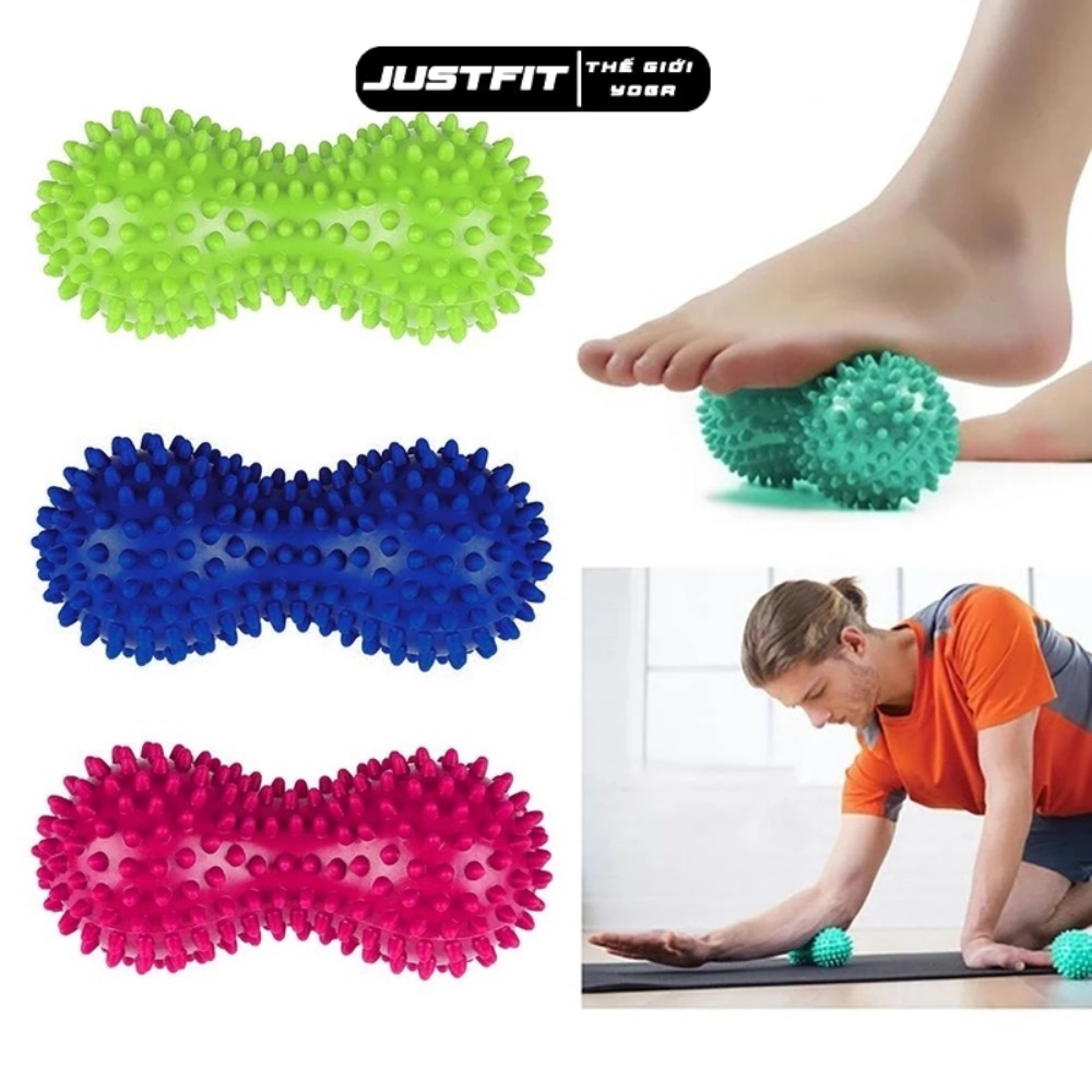 Bóng gai massage JUSTFIT tập yoga, giãn cơ hình hạt đậu