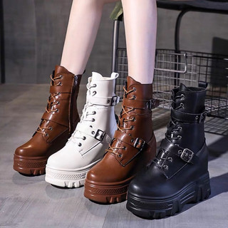 Giày độn đế nữ 10cm Andu Store, bốt độn đế QC cao cấ