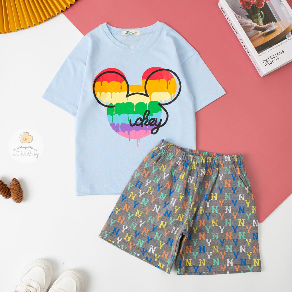 Bộ NY MLB Hot Trend cộc cho bé gái lớn . Hãng Litibaby - Made in VietNam