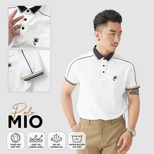 Áo Polo nam thêu phi hành gia chất liệu cotton mềm mịn, thoáng mát, chuẩn form - Fashion Hand