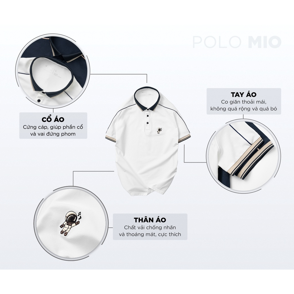 Áo Polo nam thêu phi hành gia chất liệu cotton mềm mịn, thoáng mát, chuẩn form - Fashion Hand
