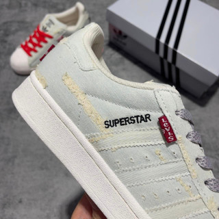 [ Siêu Sale ] Giày Sneaker Nam Nữ Superstar Levis Dây Đỏ (tặng vớ +fullbox + freeship)