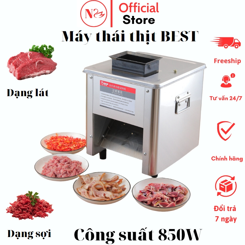 Máy thái thịt tươi sống BEST, công xuất 850w loại 1 cửa dao 2.0, 2.5, 3.5, 5.0mm, nhập khẩu chính hãng ,bảo hành 1 năm