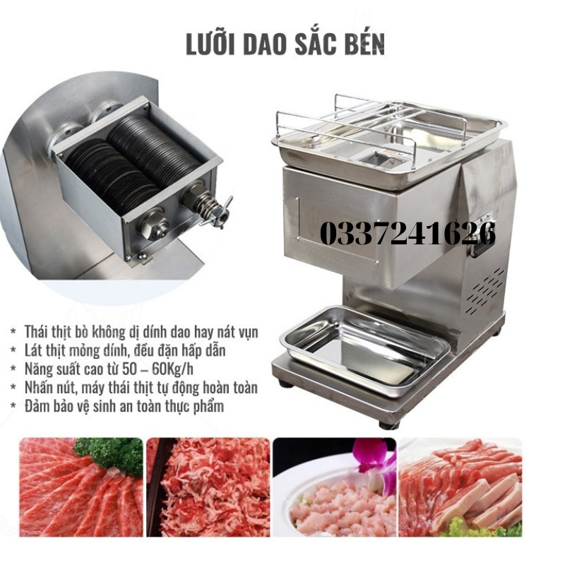 Máy thái thịt tươi sống QX260 ,công suất 1100W, năng suất 250kg/giờ, bộ dao thay thế, máy cắt thịt ,máy xắt thịt