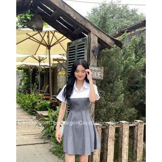 Đầm Katie phối cổ sơ mi