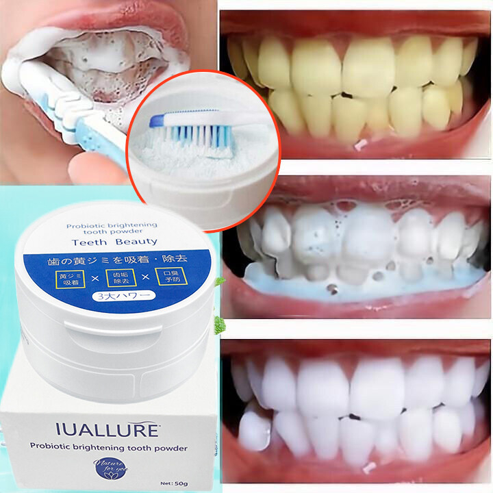 IUALLURE 💥Kem Đánh Răng Bột làm trắng răng loại bỏ vết ố trên răng giảm hôi miệng chăm sóc răng miệng an toàn hiệu quả