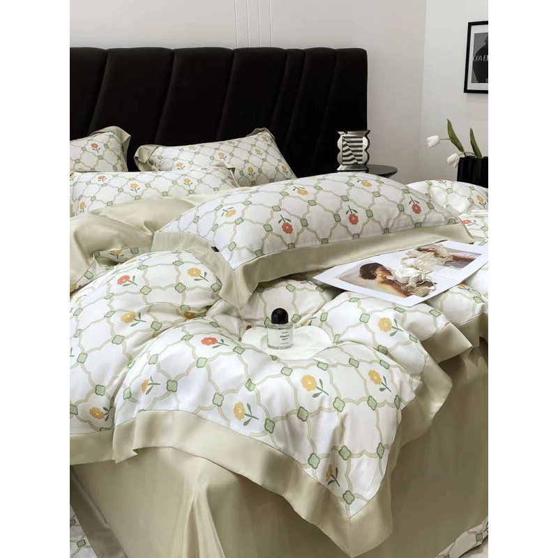 Chăn ga gối Tencel hoa 60s freemonde