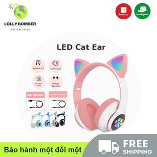 Tai Không Dây Bluetooth,Tai Nghe Mèo Chụp,Dễ Thương Kute Có Mic Đàm Thoại,Tai Nghe Mèo Bluetooth Chụp Tai