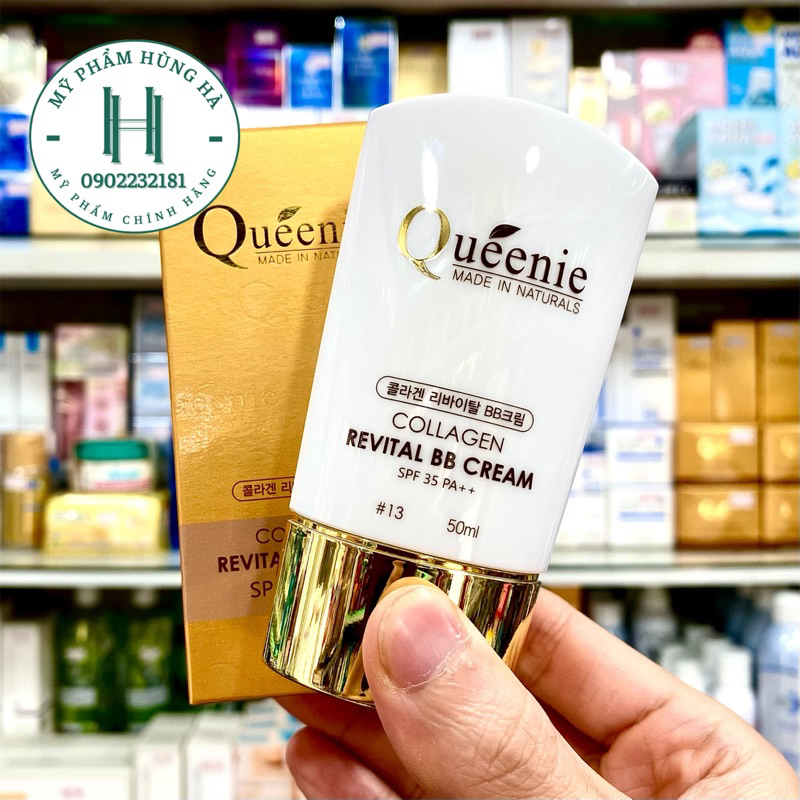 BB Cream Queenie, kem lót, kem nền, trang điểm, chống nắng, số 13 Queenie Collagen Revital BB Cream SPF 35 PA ++ 50ml