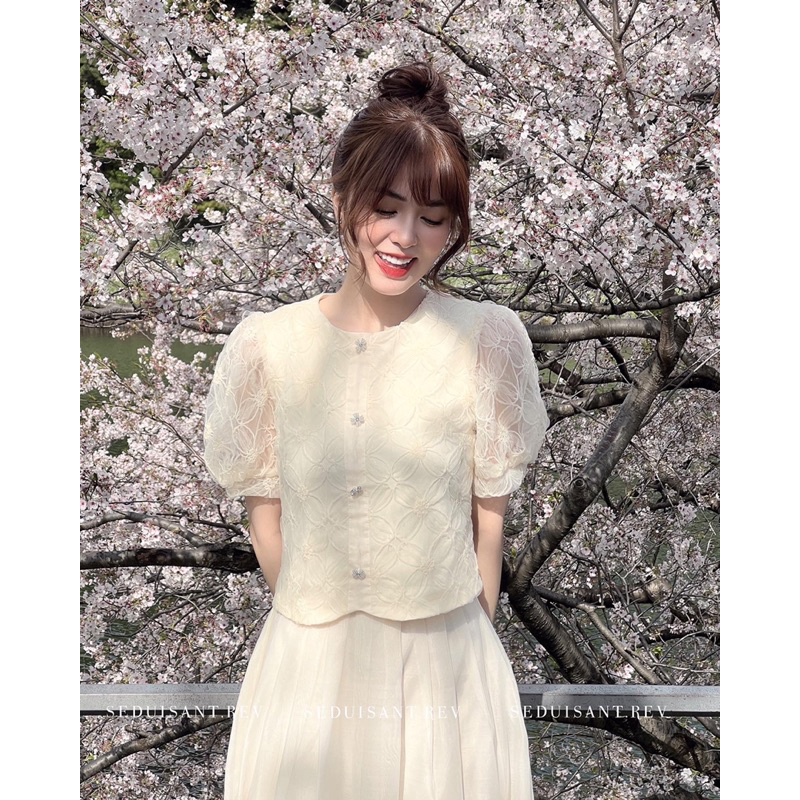 Vivien Top/skirt - áo ren tơ hoa croptop/chân váy ren tơ hoa nổi SEDUISANT.REV