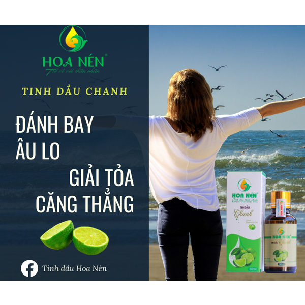 Tinh dầu Chanh nguyên chất - Hoa Nén - Hương thơm mát, hết ẩm mốc, đuổi muỗi - 50ml