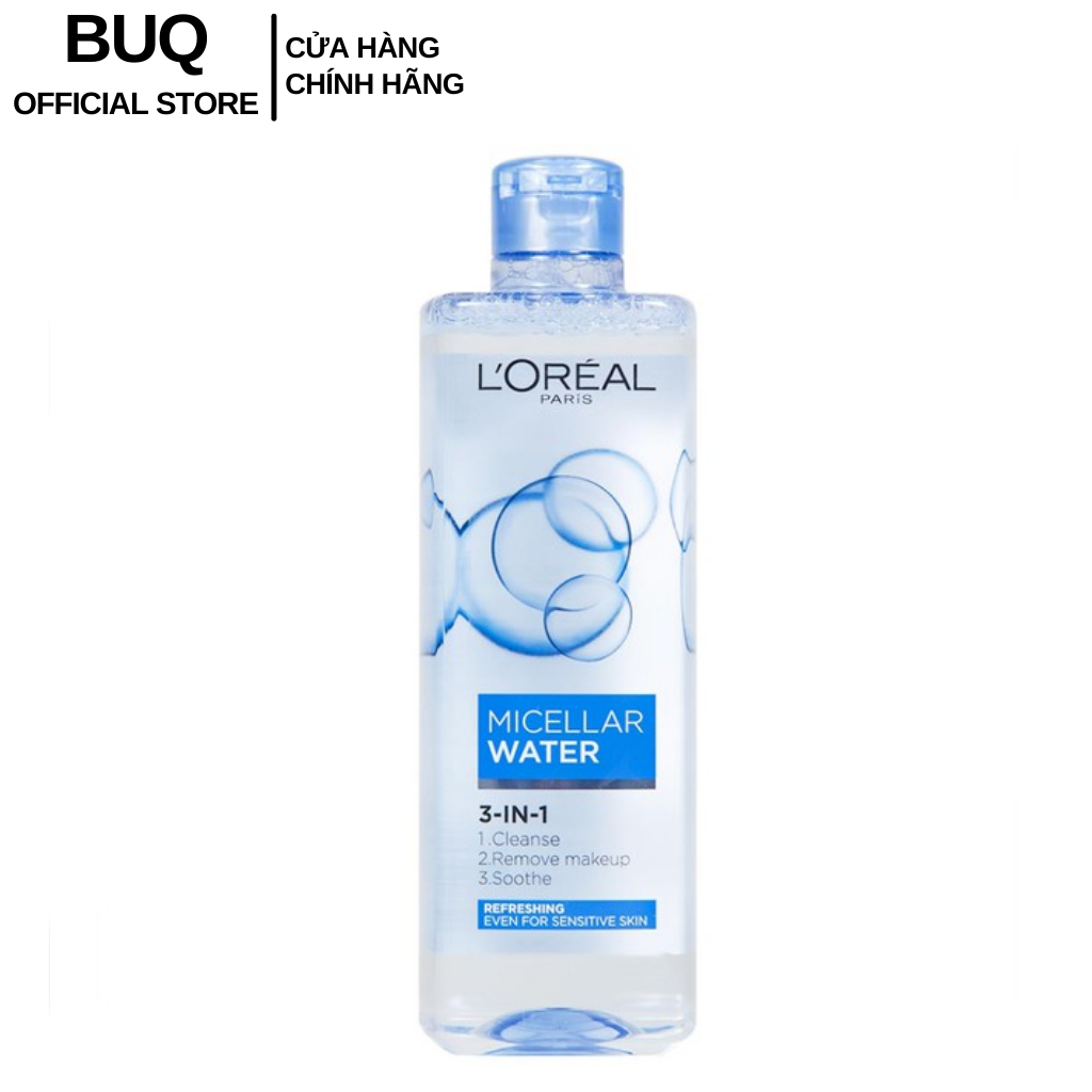 Nước Tẩy Trang L'Oreal 3 In 1 Micellar Làm Tươi Mát Da (400ml/95ml)