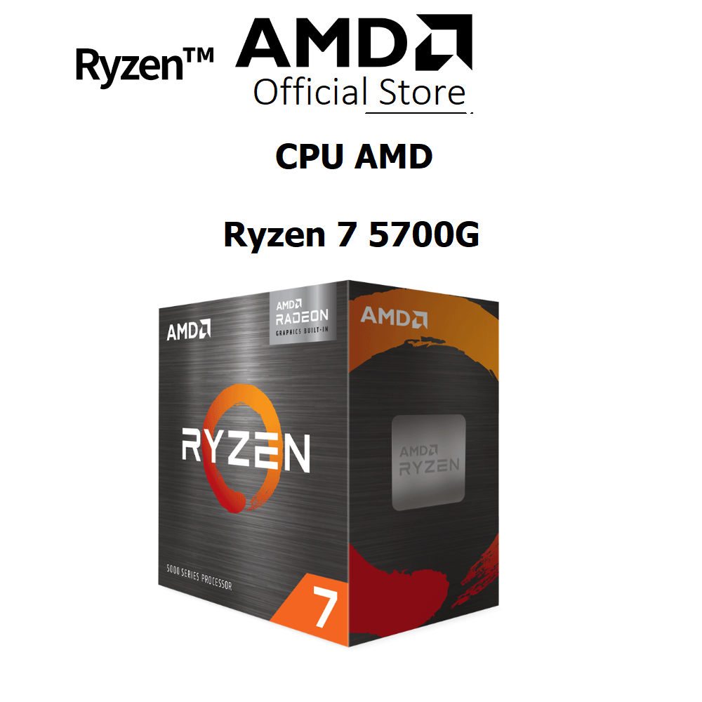 Bộ vi xử lý CPU AMD Ryzen 7 5700G (3.8GHz Upto 4.6GHz / 20MB / 8 Cores, 16 Threads / Socket AM4 / Radeon™ Graphics/ 65W)