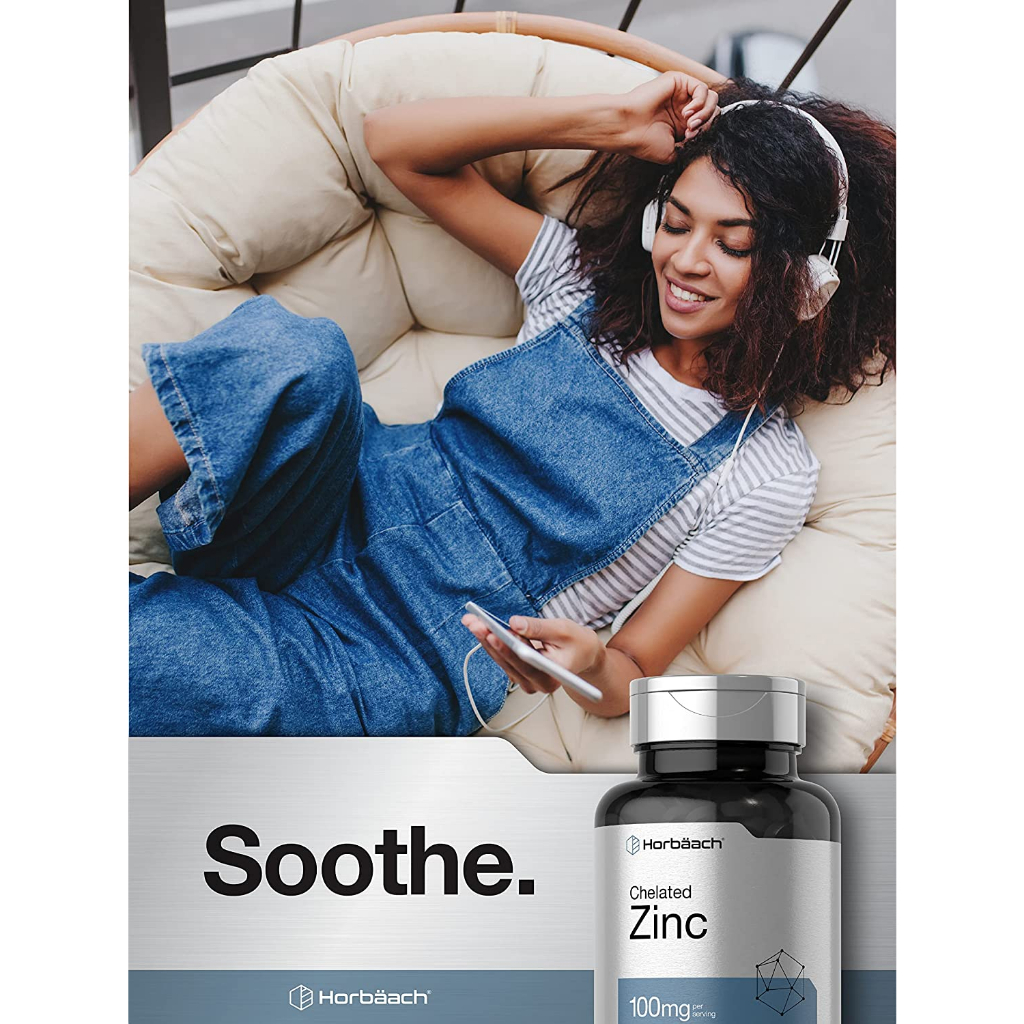 Horbaach Chelated Zinc 100mg - Viên uống bổ sung kẽm 250 viên