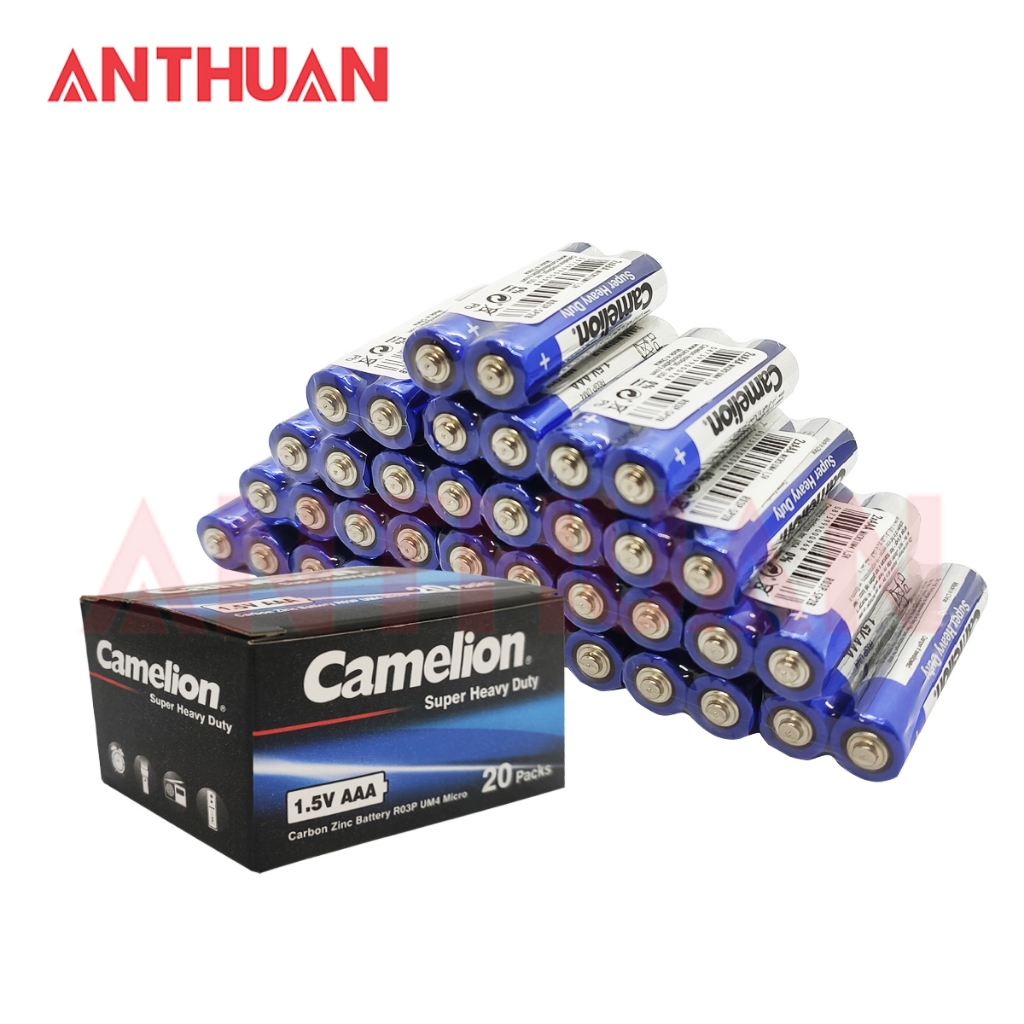 Hộp 40 viên pin AA/2A, AAA/3A Camelion Super Heavy Duty Battery 1.5V R6P/R03P DATE MỚI Hàng chính hãng BH 3năm