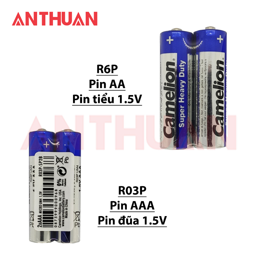 Hộp 40 viên pin AA/2A, AAA/3A Camelion Super Heavy Duty Battery 1.5V R6P/R03P DATE MỚI Hàng chính hãng BH 3năm