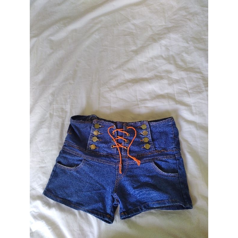 pass quần short đùi jean nút lưng cao 2hand