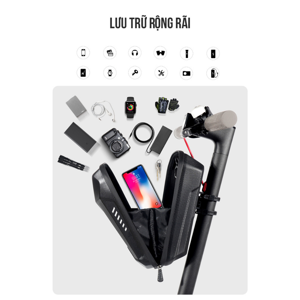 ZÓNG® Túi treo khung xe đạp, xe điện chống nước WILD MAN ES8X