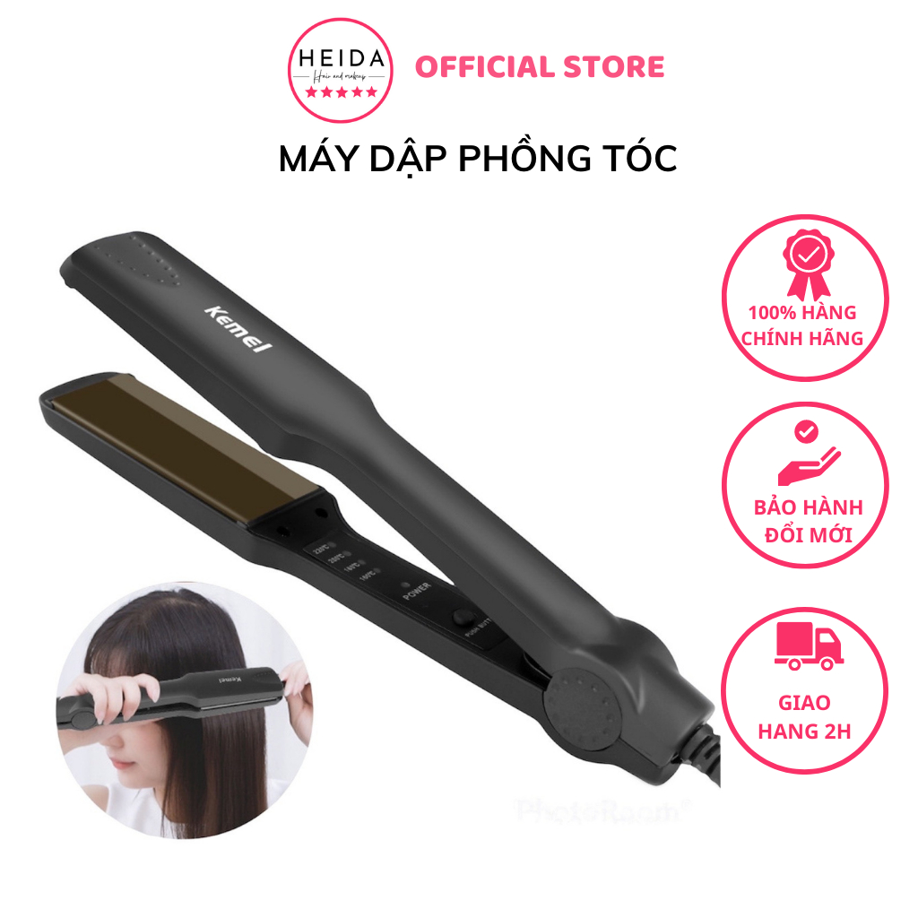 Máy Kẹp Ép Duỗi Thẳng Tóc 4 Mức Chỉnh Nhiệt Kemei KM 329