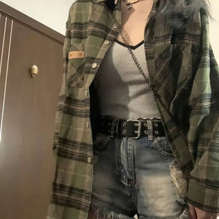 Áo sơ mi unisex nữ form rộng kẻ caro xanh, sơ mi nữ unisex kẻ dáng rộng ulzzang Hàn Quốc 9930