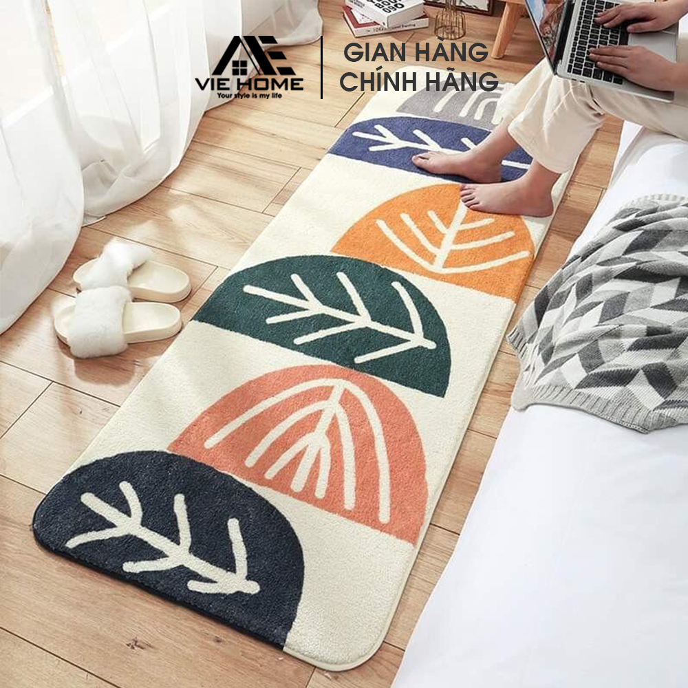 Thảm lau chân trang trí trải sàn phòng khách chùi chân VIE Home - Bedding thấm hút, chống trượt kích thước 40x120cm