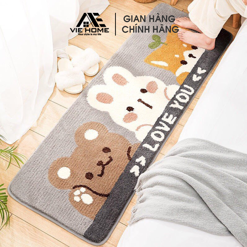 Thảm lót cửa chùi chân VIE Home - Bedding thấm hút tốt chống trượt dành cho phòng tắm/ phòng ngủ nhiều mẫu họa tiết xinh