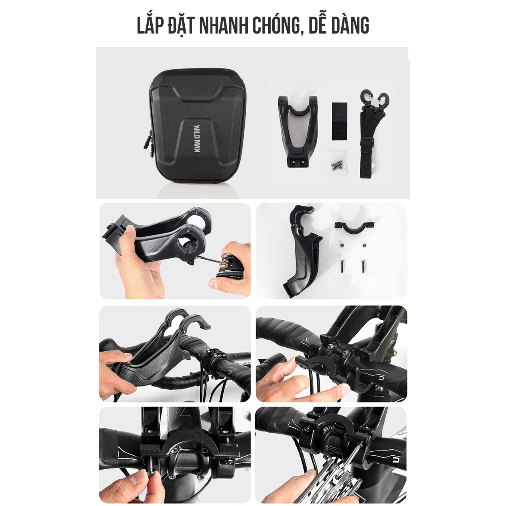 ZÓNG® Túi treo ghi-đông xe đạp chống nước dung tích 3L WILD MAN E8