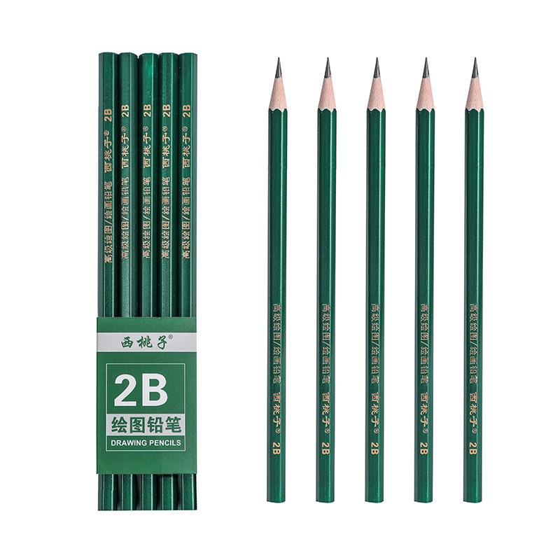 Set 10 Bút chì 2B vẽ mỹ thuật, làm bài kiểm tra nhạy với máy chấm thi an toàn với người sử dụng