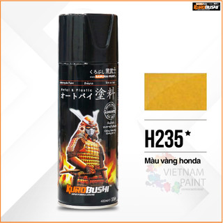 Sơn xịt SAMURAI Kurobushi - Màu VÀNG ĐỒNG H235 (400ml) chuyên dùng cho xe máy