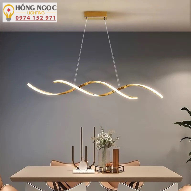 Đèn thả bàn ăn hình xoắn độc đáo trang trí nội thất cao cấp