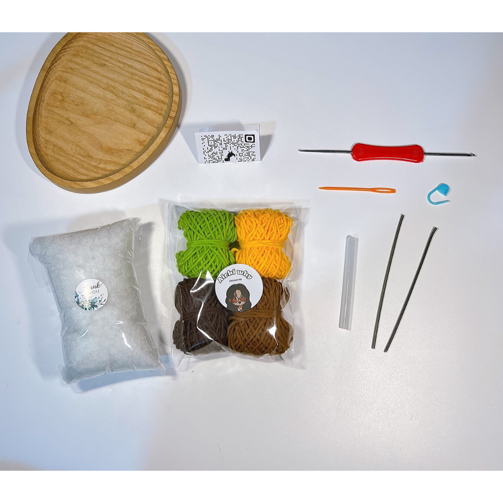 {DIY}Set nguyên liệu móc Len Chậu Hoa +video hướng dẫn