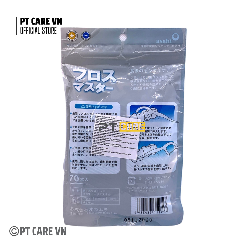 PT CARE VN | Tăm Chỉ Nha Khoa Asahi Chất Lượng Nhật Bản Gói 70 Cây