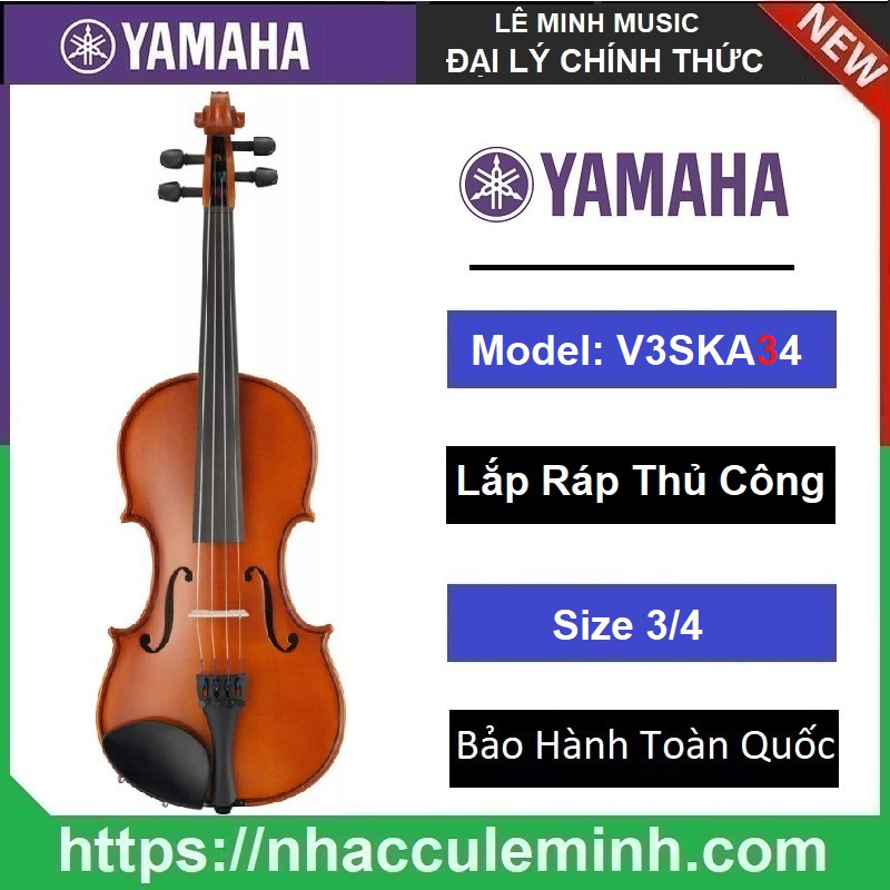 Đàn Violin Yamaha V3SKA34 (Hàng Chính hãng , Bảo Hành Toàn Quốc)