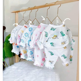 COMBO 5 Bộ dài tay cotton giấy cho bé trai bé gái trẻ sơ sinh bộ quần áo cho bé 13-15kg