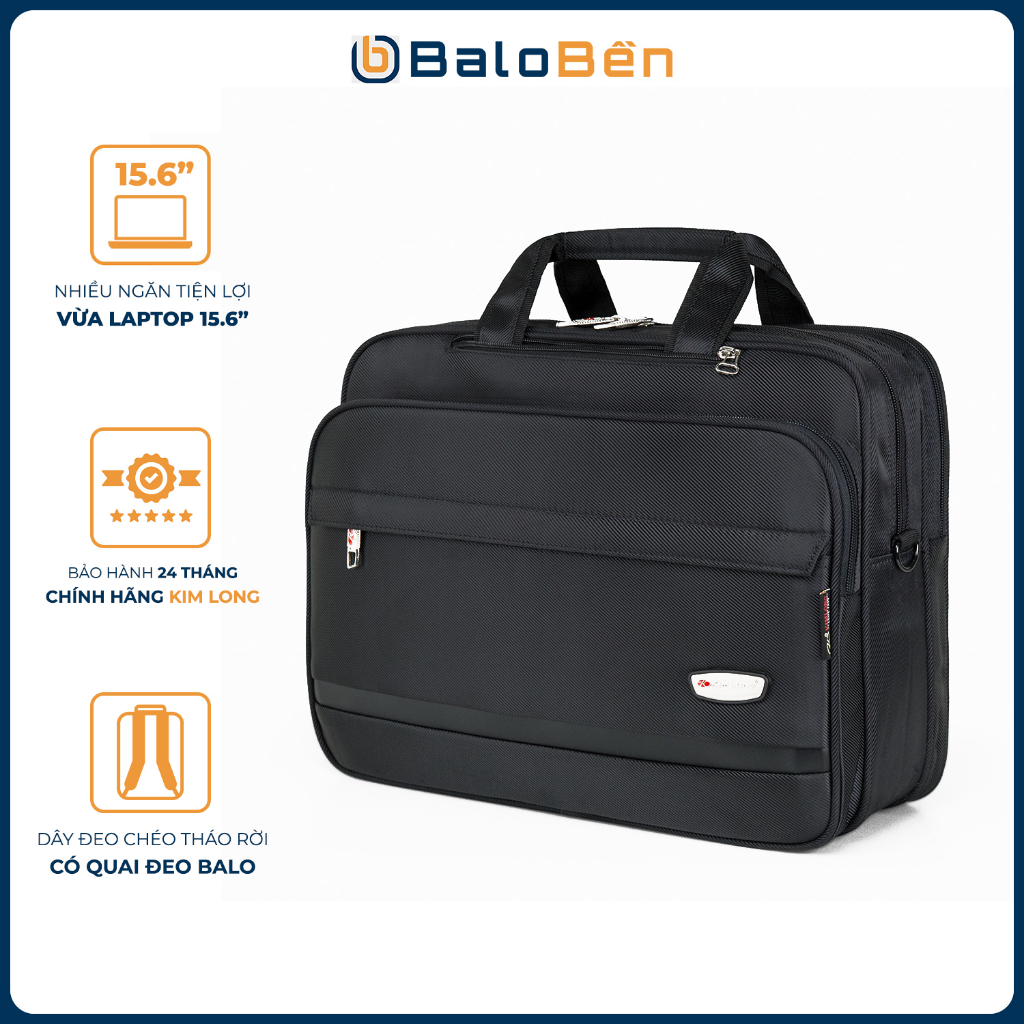 Cặp laptop đa năng, có quai đeo balo + quai đeo chéo, cặp văn phòng, cặp học sinh đi học KL16 đen