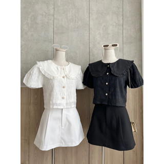 Áo cổ sen hoa nổi - Tyribee Clothing