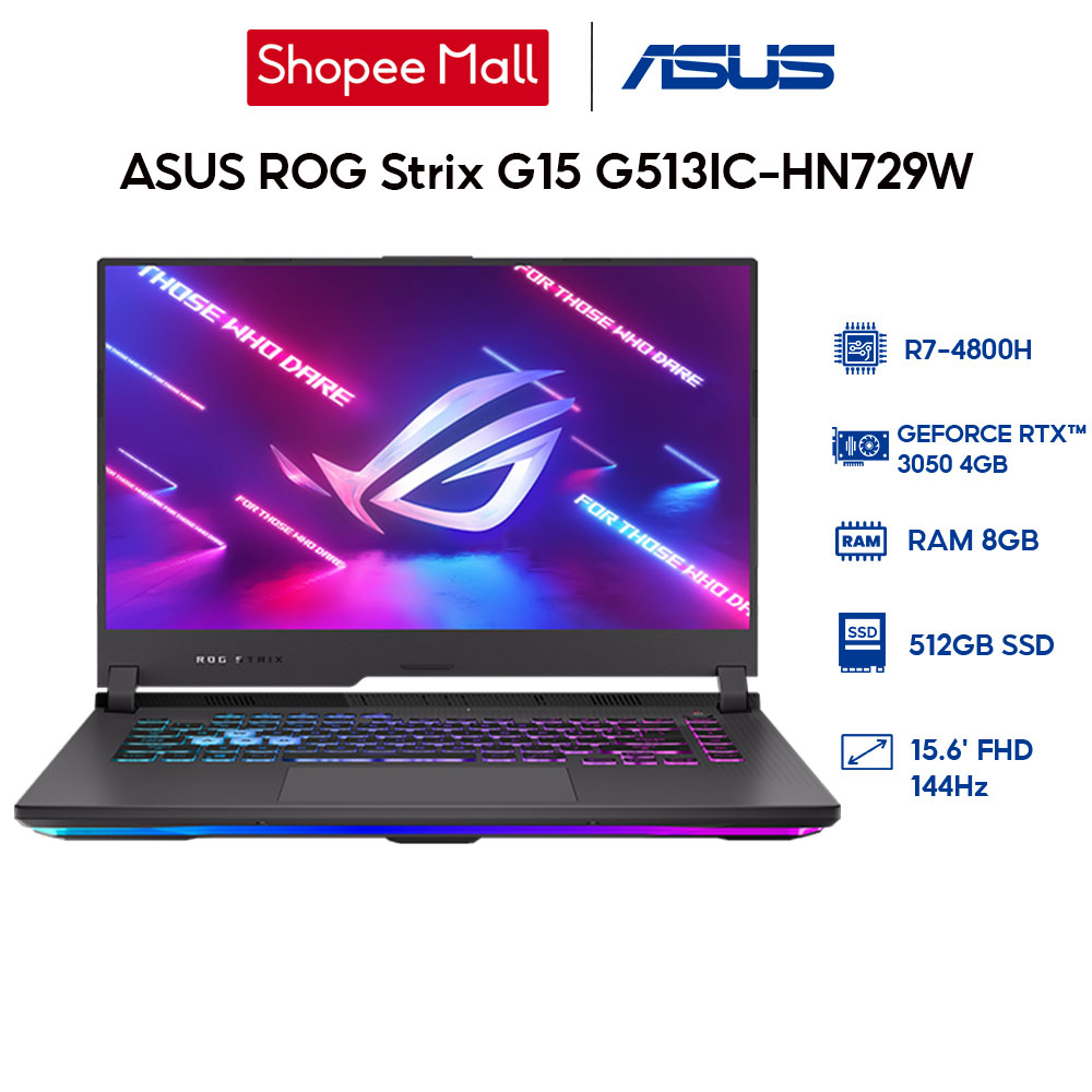 Laptop ASUS ROG Strix G15 G513IC-HN729W R7-4800H | 8GB | 512GB | GeForce RTX™ 3050 4GB